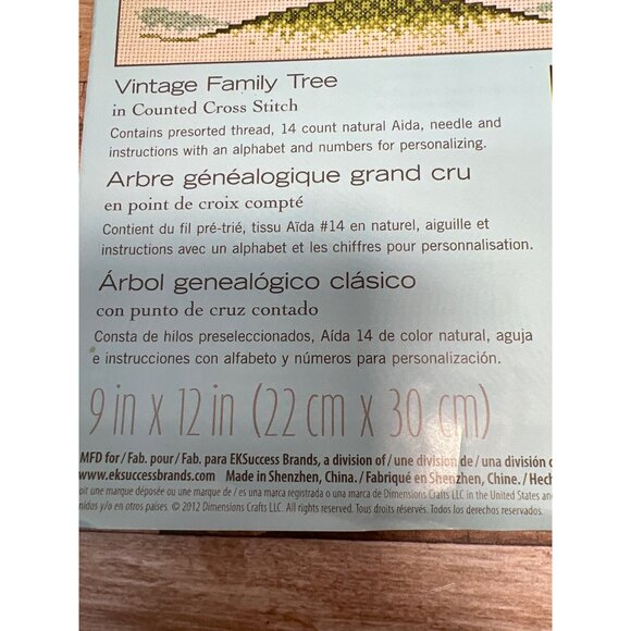 Vintage Family Tree Cross-Stitch Pattern - Dimensions Pattern Only - Picture 3 of 6